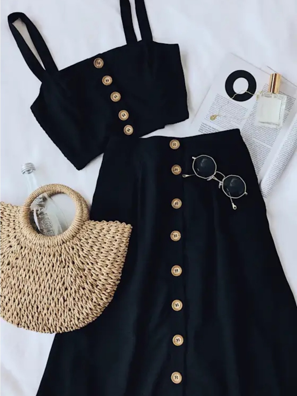 Lulu’s NWT Sweet as Ever Black Two-Piece Midi Dress, Size Small